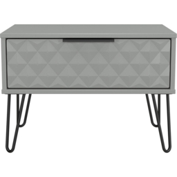 Crowndale Harlequin Single Drawer Dusk Grey Wide Side Table Ready Assembled - thumbnail 3