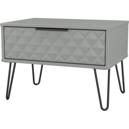 Crowndale Harlequin Single Drawer Dusk Grey Wide Side Table Ready Assembled - thumbnail 2