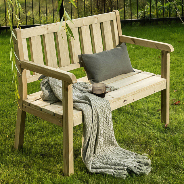 AMATA Ungurs 2 Seater Green Straight Bench - image 1