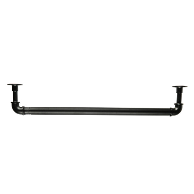 Industrial Matt Black Extendable Curtain Pole - image 1