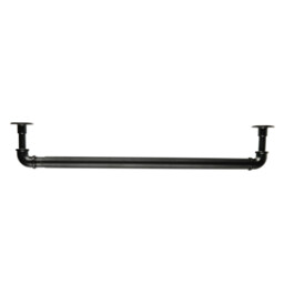 Industrial Matt Black Extendable Curtain Pole