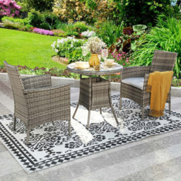 Home Garden Direct Judas 2 Seater Rattan Garden Bistro Set