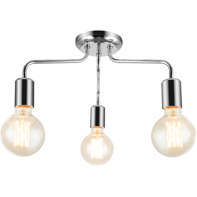 Cosylyte Fraser Chrome 3 Light Metal Ceiling Flush Light - image 1