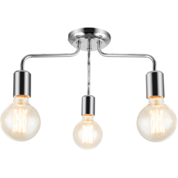 Cosylyte Fraser Chrome 3 Light Metal Ceiling Flush Light