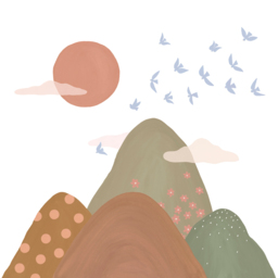 Grandeco Roomblush Mountain Tops 6 Lane Wall Mural - thumbnail 2