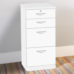 R White Cabinets White 4 Drawer Filing Cabinet - thumbnail 1