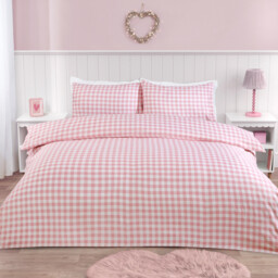 Maisie Check Duvet Set Pink Double - thumbnail 2
