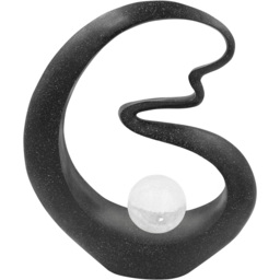 GardenKraft LED Solar Black Medusa Crackle Ball Light Up Ornament