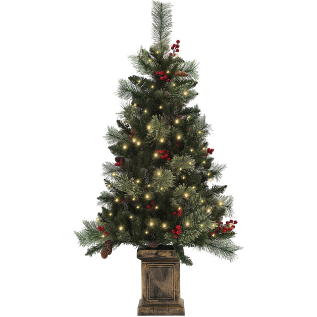 StarBright Pre-Lit Christmas Tree with Red berries and Pine Cones 4ft - image 1