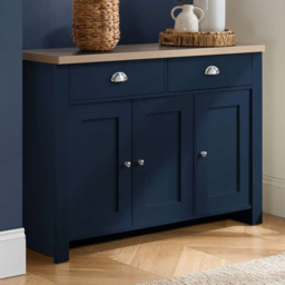 Highgate 3 Door 2 Drawer Navy and Oak Sideboard