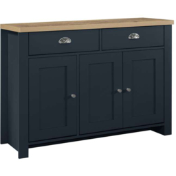 Highgate 3 Door 2 Drawer Navy and Oak Sideboard - thumbnail 4