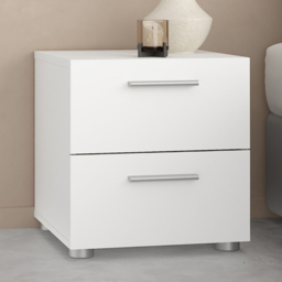 Florence 2 Drawer White Bedside Table - thumbnail 1