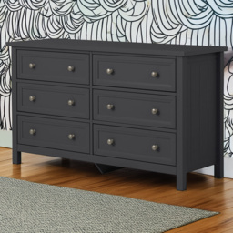Julian Bowen Maine 6 Drawer Anthracite Wide Chest of Drawers - thumbnail 1