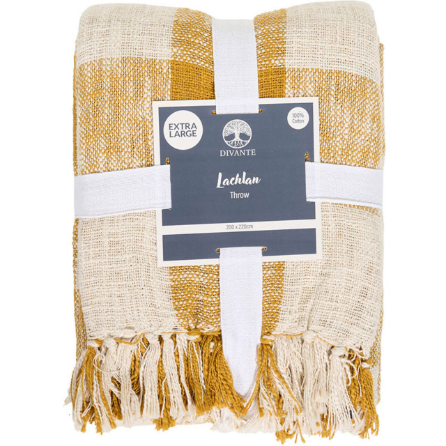Lachlan Check Throw Ochre - image 1