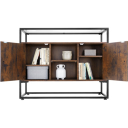 tectake Oldham Dark Wood 2 Compartment Sideboard - thumbnail 3
