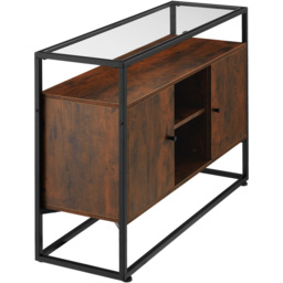 tectake Oldham Dark Wood 2 Compartment Sideboard - thumbnail 4