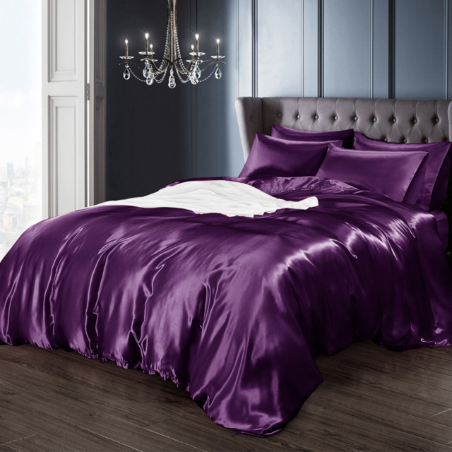 Intimates Purple Double Satin Bedding Set - image 1