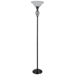 Torchiere Black Smoke Effect Floor Lamp