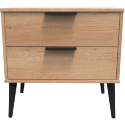 Crowndale Hong Kong 2 Drawer Nebraska Oak Side Table Ready Assembled - thumbnail 2