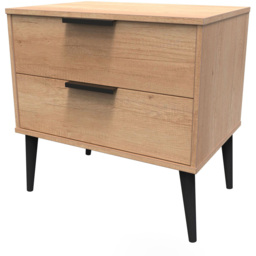 Crowndale Hong Kong 2 Drawer Nebraska Oak Side Table Ready Assembled - thumbnail 4