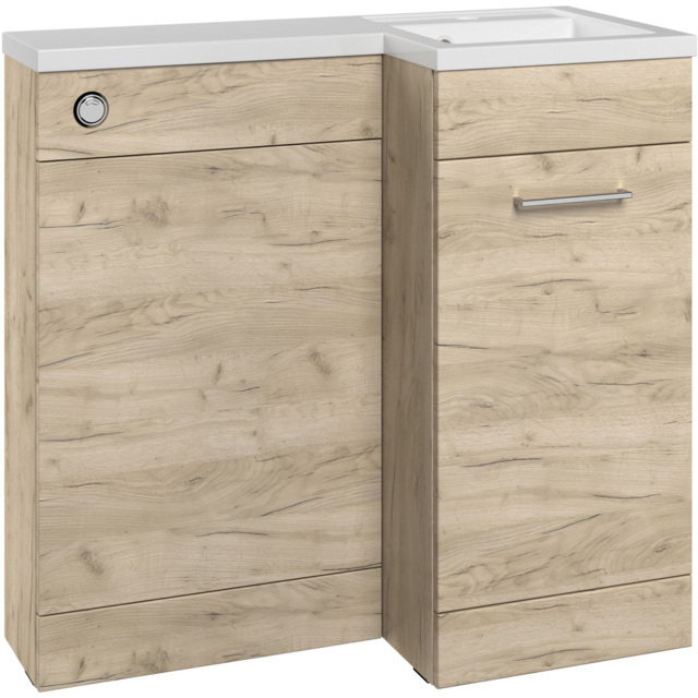 Bathstore Panama Single Door Oak Right Hand Basin and WC Unit 900mm - image 1