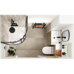Bathstore Panama Single Door Oak Right Hand Basin and WC Unit 900mm - thumbnail 2