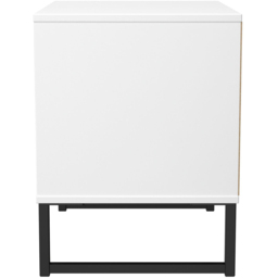 Crowndale Fluted 2 Drawer Duck and White Matt Side Table Ready Assembled - thumbnail 3