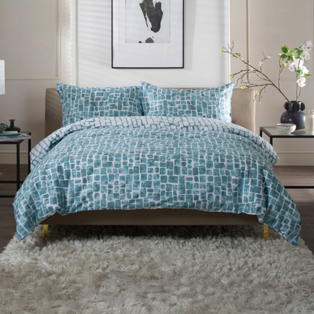 The Lyndon Company Tulle Duck Egg Super King Size Reversible Duvet Set - image 1