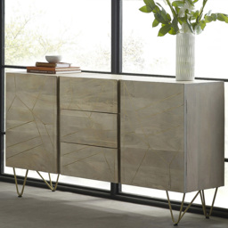 Brooklyn Huyen 2 Door 3 Drawer Light Gold Extra Large Sideboard
