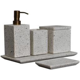 Artisan Furniture Trazzo 5 Piece White Marble Bathroom Set - thumbnail 3