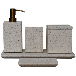 Artisan Furniture Trazzo 5 Piece White Marble Bathroom Set