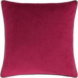 Furn Meridian Velvet Cranberry and Mocha Cushion 45 x 45cm