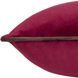 Furn Meridian Velvet Cranberry and Mocha Cushion 45 x 45cm - thumbnail 4