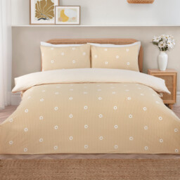 Daisy Stripe Duvet Set Yellow King