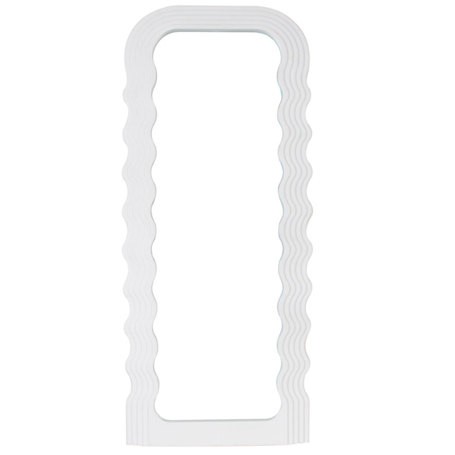 White Wavy Polypropylene Mirror 110 x 46cm - image 1