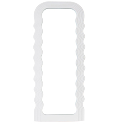 White Wavy Polypropylene Mirror 110 x 46cm