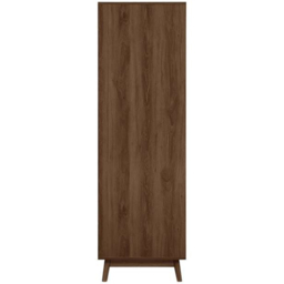 Herringford Walnut 3 Door Chevron Mirrored Wardrobe - thumbnail 4