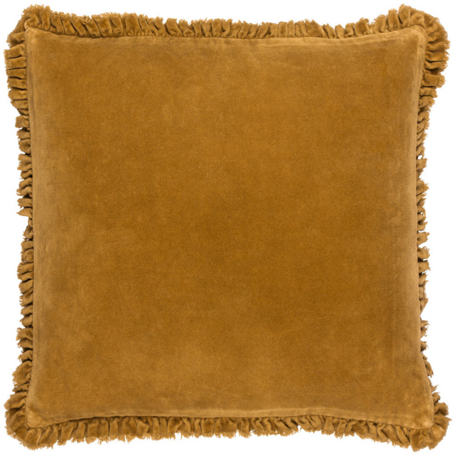 Yard Bertie Saffron Cotton Velvet Cushion - image 1