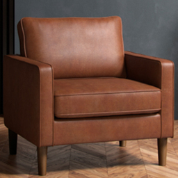 Regan Faux Leather Tan Armchair