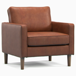 Regan Faux Leather Tan Armchair - thumbnail 2