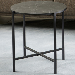 Furniture To Go Lamoine Matt Black Round Side Table - thumbnail 1