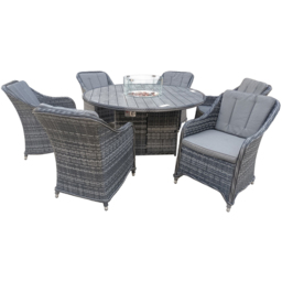 Furniture One 6 Seater Rattan Garden Lounge Set with Fire Pit - thumbnail 2