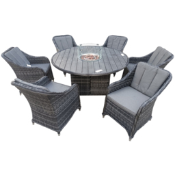 Furniture One 6 Seater Rattan Garden Lounge Set with Fire Pit - thumbnail 3