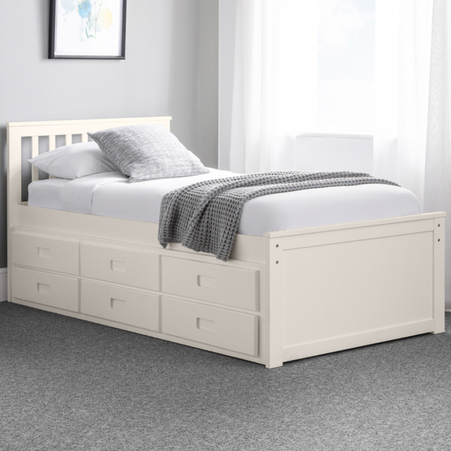 Julian Bowen Surf White Maisie Bed with Underbed and Drawers - image 1