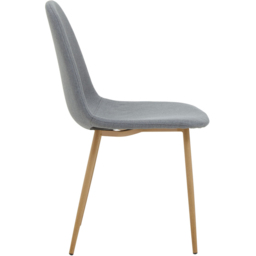 Premier Housewares Salford Wood Effect Legs and Grey Fabric Dining Chair - thumbnail 2