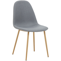 Premier Housewares Salford Wood Effect Legs and Grey Fabric Dining Chair - thumbnail 4