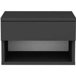 Decorotika Jamot Single Drawer Single Shelf Anthracite Floating Bedside Table - thumbnail 3