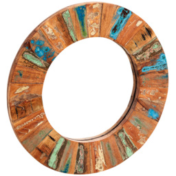 Brooklyn Camea Round Wood Mirror Frame 55cm