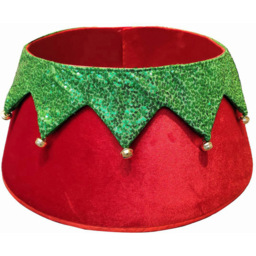 Novelty Elf Red and Green Tree Skirt - thumbnail 2