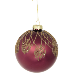 Glitter Detailed Burgundy Bauble - thumbnail 4